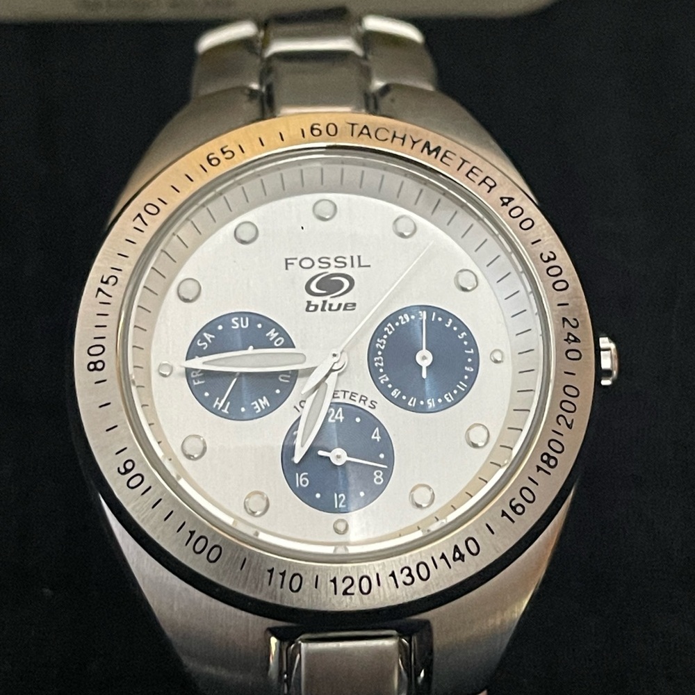 Fossil blue BQ-9085 Vintage multi dial dive watch with original tin